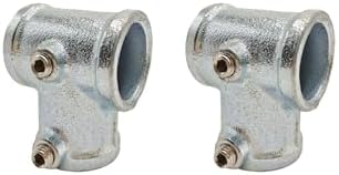 2 Pcs Galvanized Pipe Fittings Single Socket Tee Steel Pipe Pipe Clamps Fits 1 by FLEXKEA