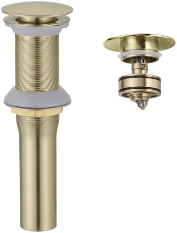 BWE Bathroom Vessel Sink Drain Stopper, No Overflow, Brushed Gold by BWE