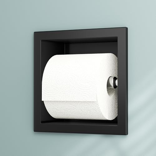 Neodrain Matte Black Recessed in Wall Toilet Paper Holder by Neodrain