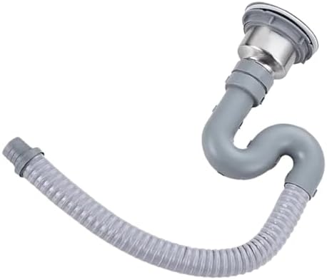 1 Pcs Stainless Steel Sink Drain Assembly, S-trap Drainer, S Bend Hose & Wire - Image 2