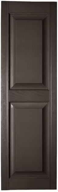 Homeside Raised Panel Vinyl Shutter 1 Pair 14-1/2in. x 71in. 035 Brown - Image 3