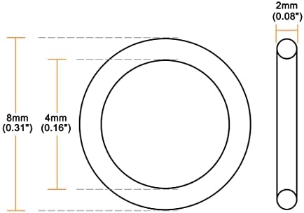 uxcell 30Pack Silicone O-Ring 8x4x2mm VMQ Seal Rings Gasket - Image 2