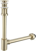RANDOM Brushed Gold Brass Round Bottle P Trap Kit by RANDOM
