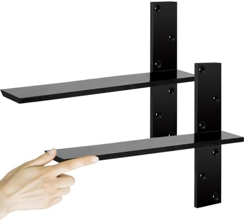 3/8" Thick Heavy-Duty Floating Shower Bench Brackets -18" L x 2.5" W Wall Mount by Cuguords
