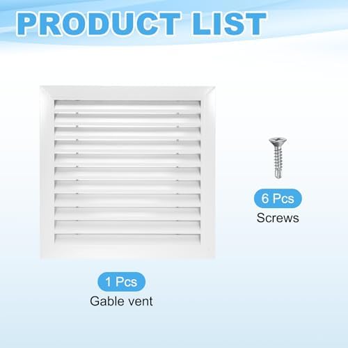 PATIKIL 20 x 20 Inch Gable Vent, 18 x 18 Inch Duct Opening Size - Image 3