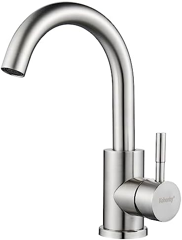 Wet Bar Sink Faucet Single Hole, Brushed Nickel Single Handle Faucet by KOHONBY