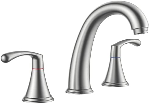 FORIOUS Bathroom Sink Faucet 3 Hole Widespread 8 Inch Brushed Nickel by FORIOUS