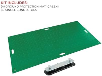 4 Pack 4' x 8' Green Ground Protection Mats w/Double Sided Diamond Plated Tread - Image 4