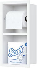 Neodrain White Recessed Toilet Paper Holder, Dual Rolls by Neodrain