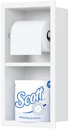 Neodrain White Recessed Toilet Paper Holder, Dual Rolls by Neodrain