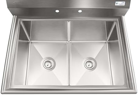KoolMore 42 in. 18-Gauge 2-Compartment Commercial Sink - Image 6