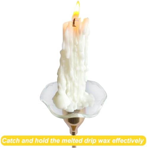 4 Pieces Bent Glass Candle Bobeches - Image 2