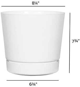 Novelty Majestic Full Depth Round Cylinder Pot, Glossy White - Image 3