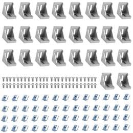 24pcs 4040 Aluminum Extrusion Corner Bracket Silver by SeekLiny