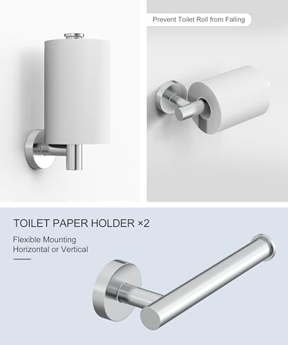 12 Pcs Chrome Bathroom Hardware Accessories Set SUS304 Stainless Steel - Image 4