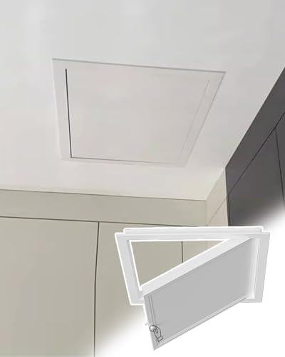 White Pull Open Attic Access Door Latch Ceiling 22 X 22, 22 X 30, 22 X 36 by ENHEN