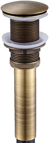 Flybath Sink Drain Without Overflow Large Pop Up Antique Brushed Brass by Flybath