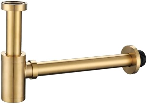 Bottle Trap, Brass Decorative 1 1/4 Bathroom Sink P Trap, Large Body Round by SWHYGER