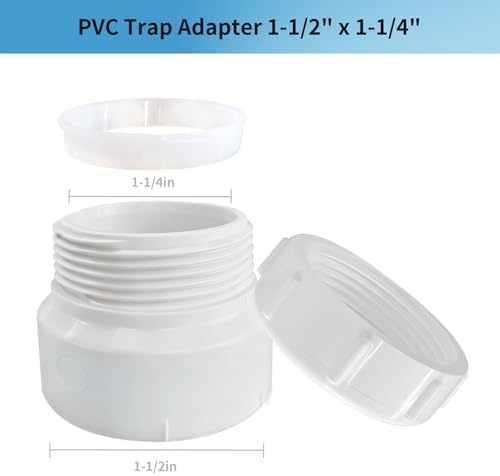 LESSO PVC Trap Adapter, 1-1/2 x 1-1/4 Inch Female Fitting - Image 2