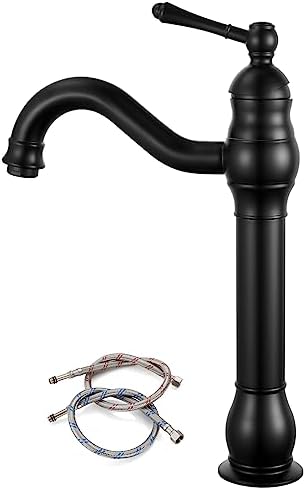 gotonovo Vintage Bathroom Vessel Sink Faucet, Matte Black, No Drain by HOME