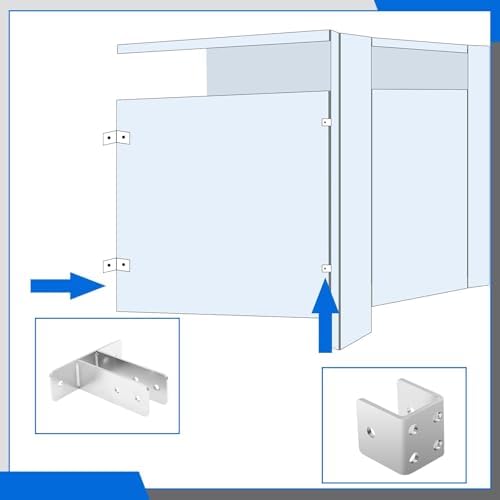 Blulu 8 Pcs Bathroom Partition Bracket 2-Ear U-Shape - Image 6