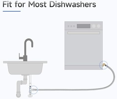 6 FT Dishwasher Installation Kit, Braided Stainless Steel Dishwasher Water - Image 7