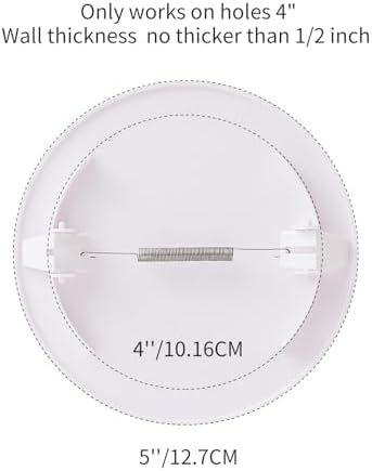 EASY-EXS Access Panel Round 5" Spring-Clip Plastic White - Image 2