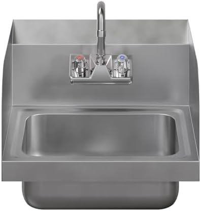 AmGood Stainless Steel Wall Mount Hand Sink | NSF | Commercial Hand Washing - Image 2