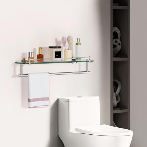 20-Inch Floating Tempered Glass Bathroom Shelf - Image 2