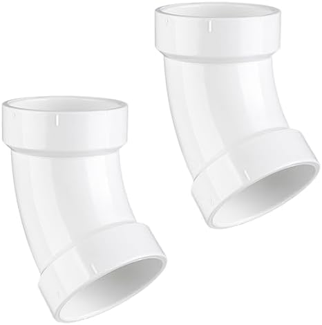 Asterbacks 2 inch PVC 45 Degree Elbow Schedule 40 White Pipe Fittings by AsterbacksPlumbingSystem