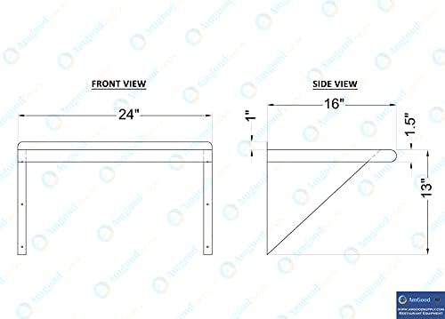 AmGood 24" Long X 16" Deep Stainless Steel Wall Shelf | NSF Certified | - Image 5
