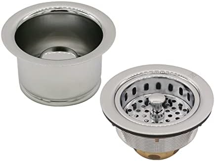Westbrass CO2196-05 COMBO PACK 3-1/2" Post Style Large Kitchen Sink Basket by Westbrass
