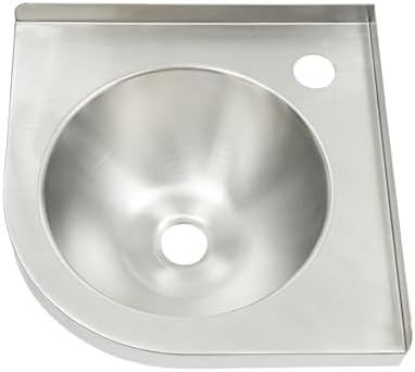 Small Corner Bathroom Sink, Stainless Steel Wall Mount Vessel Sink, Single Bowl by Unknown