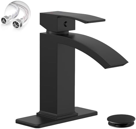 Matte Black Waterfall Bathroom Faucets by Greenspring