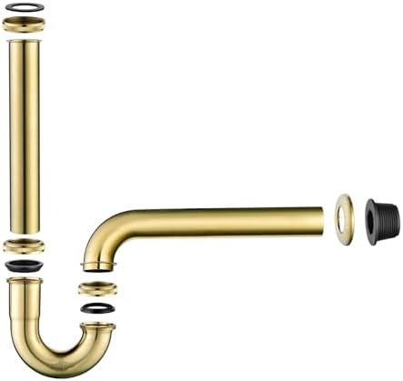 Bathroom Basin Sink Bottle P Trap, Brass U-Shape 1-1/4 inch Slip Inlet Drain - Image 5