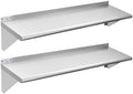 Hally Stainless Steel Shelf 2 Pack Wall Mounted Metal Shelves 12"x48" NSF by HallySinksTablesH