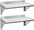 Hally Stainless Steel Shelf 2 Pack Wall Mounted Metal Shelves 12"x24" NSF by HallySinksTablesH