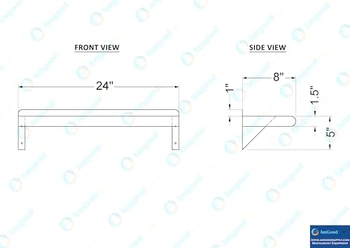 AmGood 8 in. x 24 in. Stainless Steel Wall Mount Shelf - Image 5