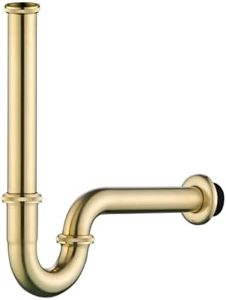 Bathroom Basin Sink Bottle P Trap, Brass U-Shape 1-1/4 inch Slip Inlet Drain by GORDEE