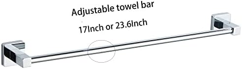 Chrome Bathroom Hardware Set 4 Pieces, Bathroom Accessories Set Stainless Steel - Image 3