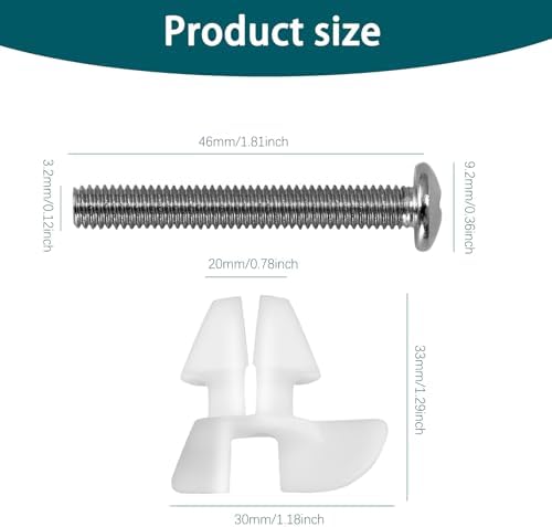 Toilet Seat Hardware Screws and Plastic Nuts Replacement Kit - Image 4