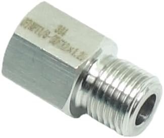 1 Piece 1/8" NPT Pipe Female x M12 x1.25 Male Metric Gauge Adapter Stainless 304 - Image 2