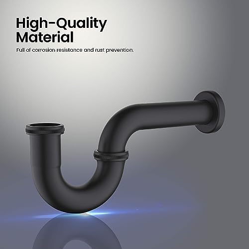KIBI 1.5-inch Bottle P-Trap for Bathroom Sink | Decorative Brass Waste Drain - Image 3