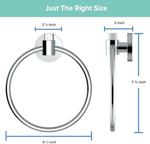 Gatco 5712 Clarion Towel Ring, Wall Mounted Hand Towel Holder - Image 2