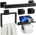 Tudoccy 5-Pieces Matte Black Bathroom Accessories Set, Bathroom Hardware Set by Tudoccy