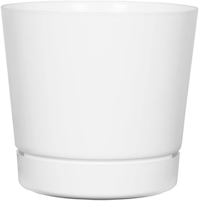 Root & Vessel Majestic Full Depth Cylinder Pot, Glossy White by Novelty