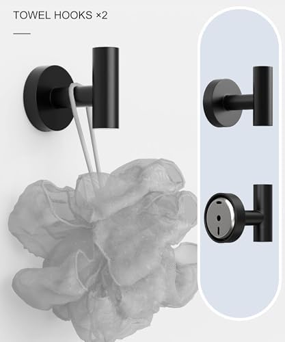 Matte Black Bathroom Hardware Accessories Set 6 Pcs - Image 5