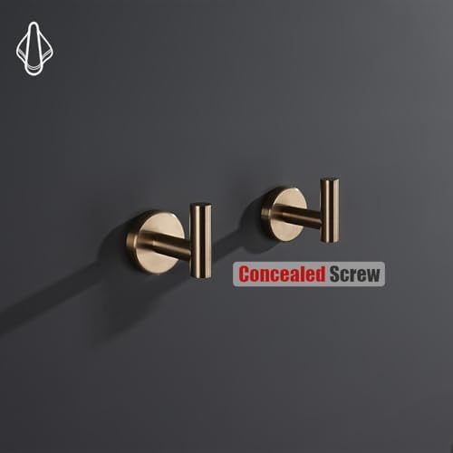 JQK Bathroom Towel Hook Champagne Bronze, Coat Robe Clothes Hook - Image 4