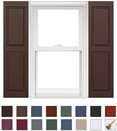 Homeside Raised Panel Vinyl Shutter 1 Pair 14-1/2in. x 75in. 035 Brown - Image 4