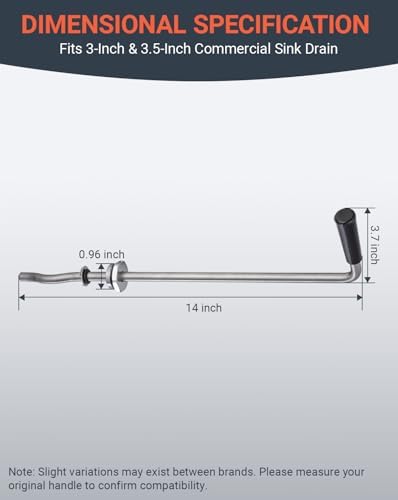 Twist Drain Handle for Commercial Kitchen Sink, Stainless Steel - Image 2